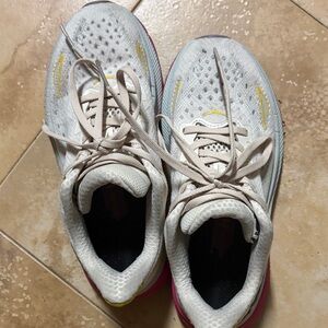 Hoka Women's Athletic Shoes - White and Yellow